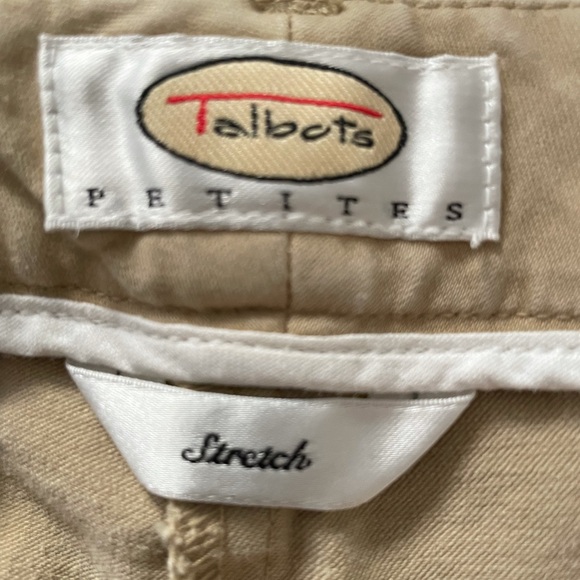 Talbots Stretch Khaki Pants with Small Cuffs size 12P - Picture 3 of 7